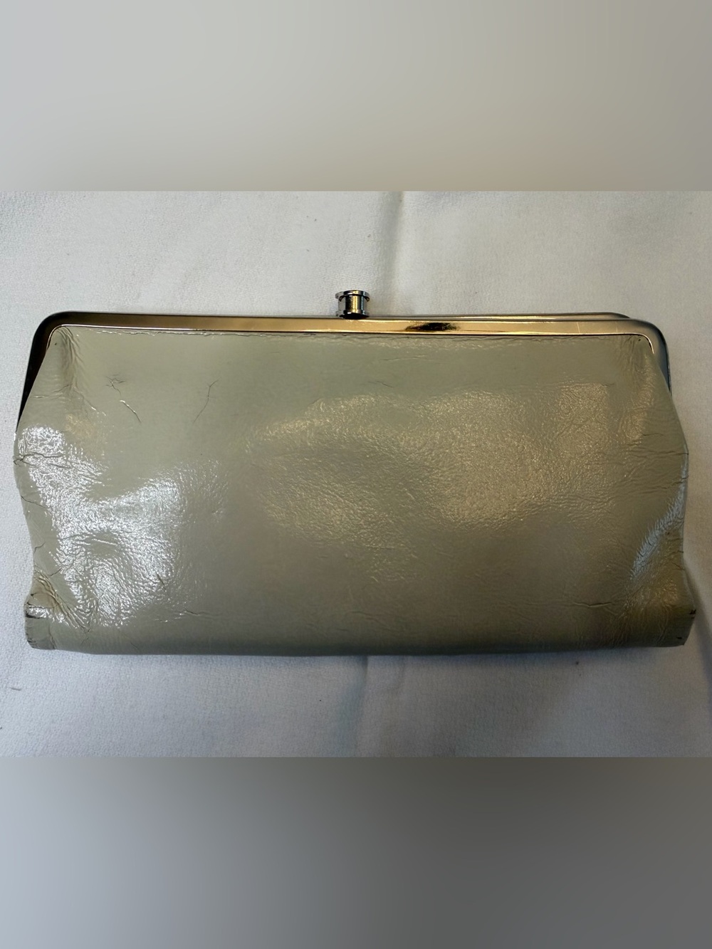 Vintage Y2K HOBO International Lauren Leather Kiss-Lock Clutch Wallet